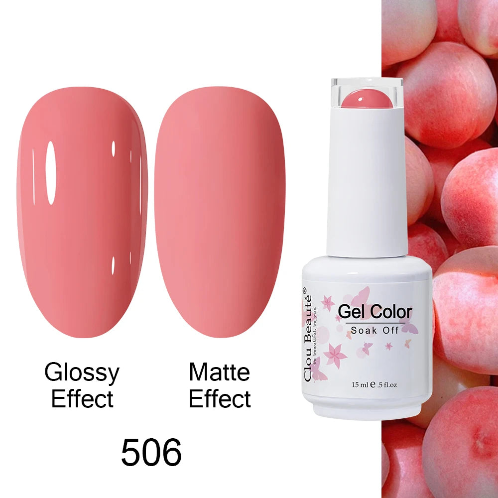 Clou Beaute 15ml Nail Gel Polish Warm Color Dark Red Brown Semi Permanent Nail Art Manicure Soak Off LED UV Varnishes Lacquer