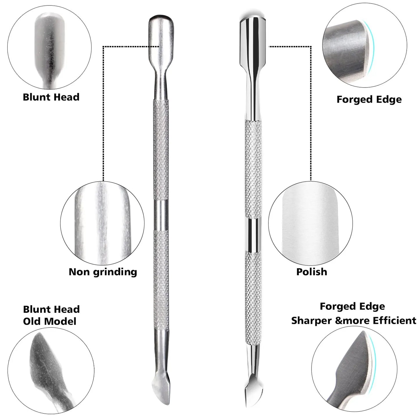 Stainless Steel Dual-Purpose Cuticle Nippers with Nail Pusher for Cuticle Removal And Trimming for Fingernails & Toenails