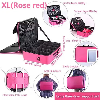 New Oxford Makeup Bag For Women Professional Large Capacity  Travel Cosmetic Case Waterproof Manicure Makeup Toolbox