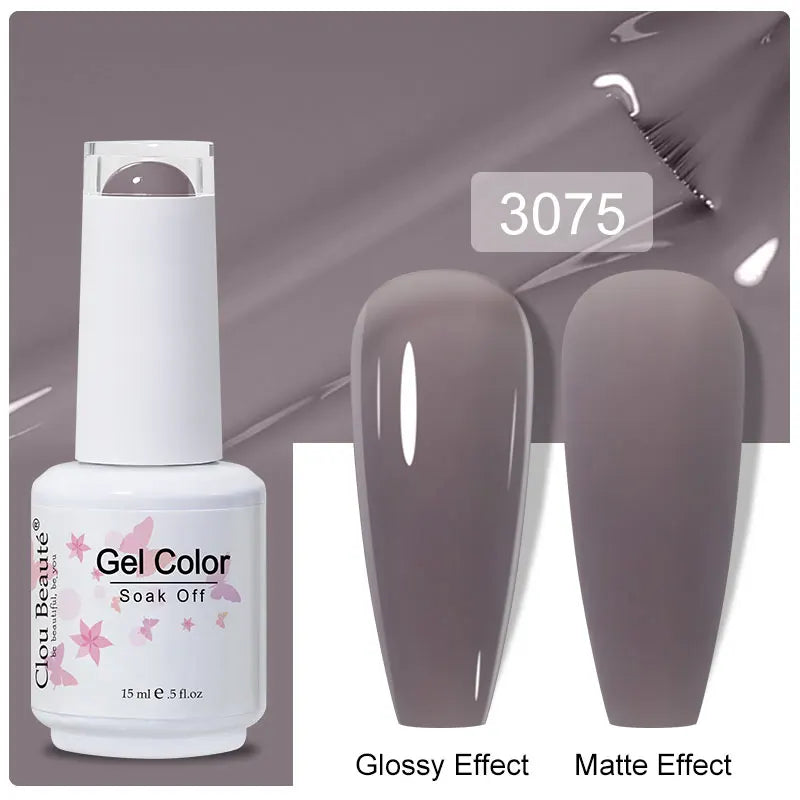 Clou Beaute 15ml Nail Gel Polish Warm Color Dark Red Brown Semi Permanent Nail Art Manicure Soak Off LED UV Varnishes Lacquer