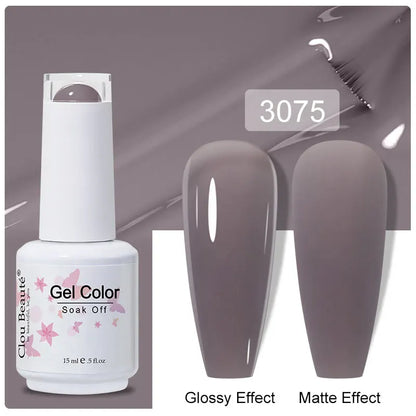 Clou Beaute 15ml Nail Gel Polish Warm Color Dark Red Brown Semi Permanent Nail Art Manicure Soak Off LED UV Varnishes Lacquer