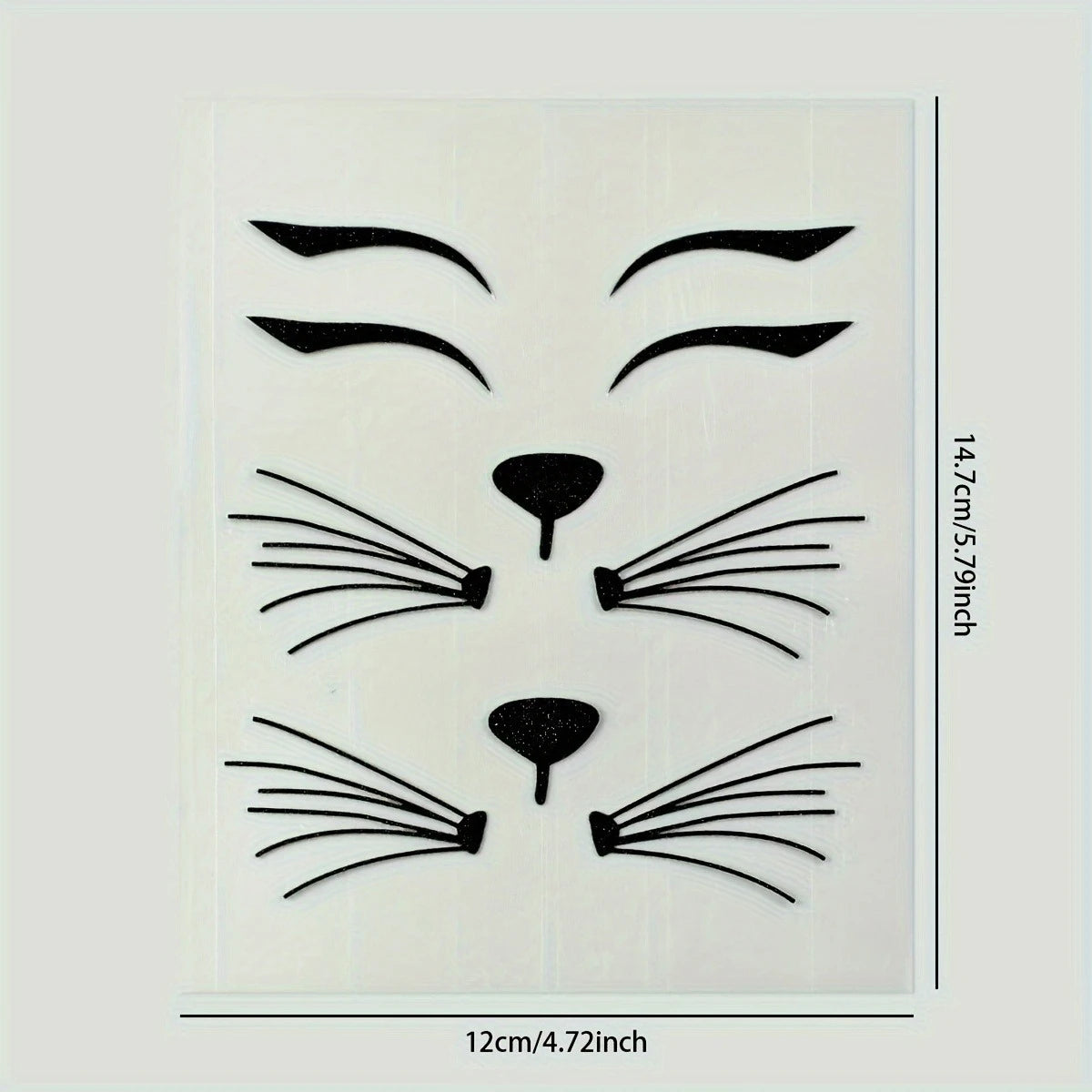 [Black/Pink Cat Stickers] Animal Face Makeup for Halloween Facial Decoration, Party Decorations, Carnival/Mardi Gras/Masquerade.