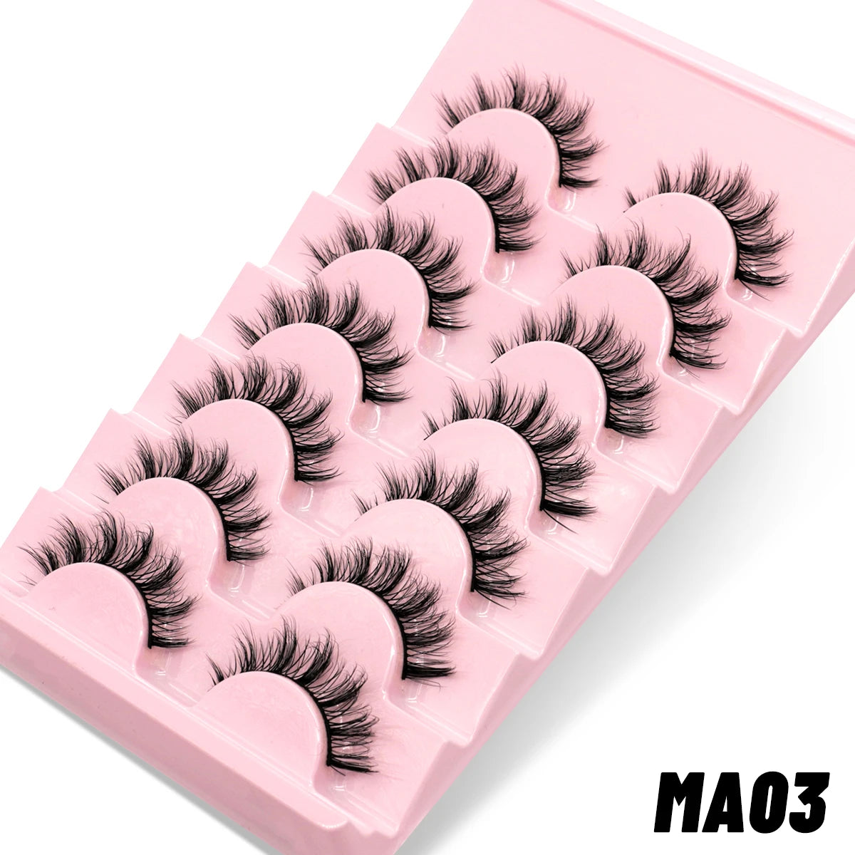 GROINNEYA Manga Lashes 5/7 pairs Eyelashes 3D Natural False Lashes Fluffy Soft Cross Wispy Natural Eyelash Extension Makeup