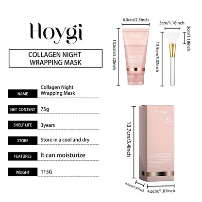 75G Collagen Overnight Wrapping Peel Off Facial Mask Korean Collagen Night Wrapping Mask Deeply Hydrates Night Care Mask Cream