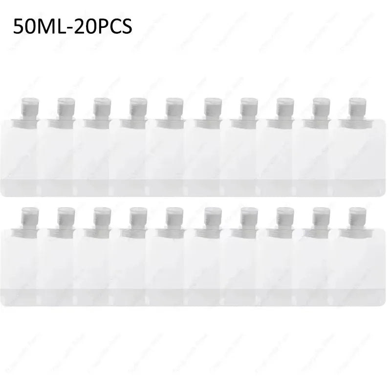10-60pcs Refillable Packaging Bags Travel Essentials Lotion Cosmetics Shampoo Shower Gel Portable Bags Makeup Fluid Bottles