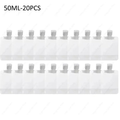 10-60pcs Refillable Packaging Bags Travel Essentials Lotion Cosmetics Shampoo Shower Gel Portable Bags Makeup Fluid Bottles