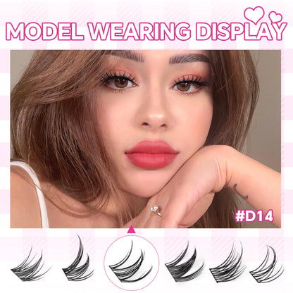 GROINNEYA Lash Clusters 30Rows DIY Natural Manga Eyelashes Mixed Tray Individual Lashes Natural Volume Eyelash Extension Makeup