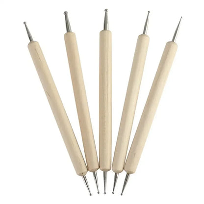 Dotting Tools Set for Nail Art Dotting Pen Set Pro 2-Way Wooden Painting DIY Manicure Salon Decoration Dotting Tools