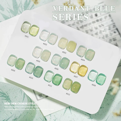 10ML 1-21PCS 2025 Autumn New Emerald Green Magnet Cat's Eye Gel Nail Polish Green Whitening Glass Bead Cat Eye Nail Polish