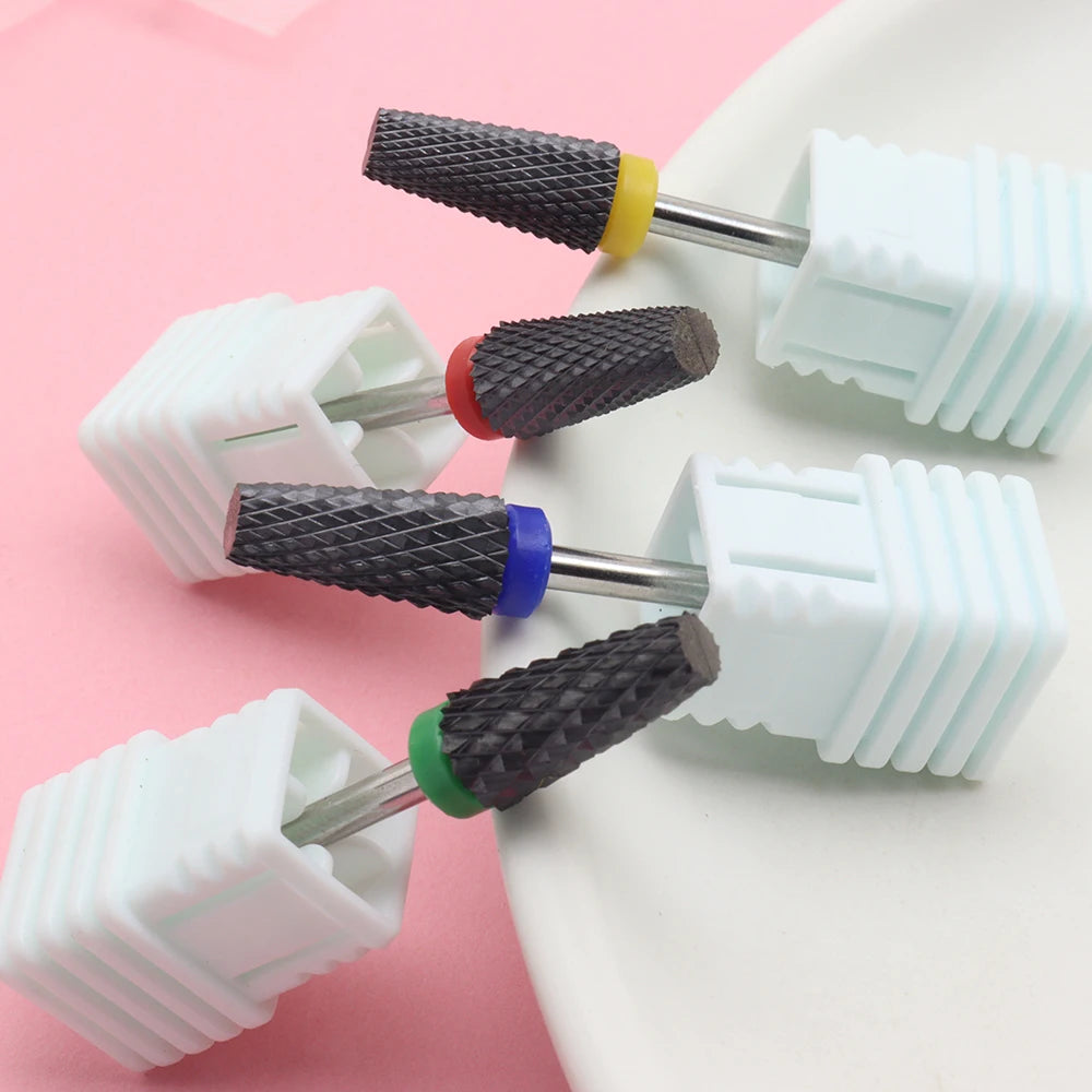 1Pcs Black 5 in 1 Ceramic Nail Drill Bit For Electric Drill Machine 3/32" Shank Milling Cutter Fast remove Acrylic or Hard Gel