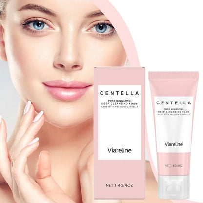 Soothing Centella Asiatica Mild Deep Cleansing Foam Cleanser - Remove Pore Oil Control Exfoliating Refresh Facial Skincare