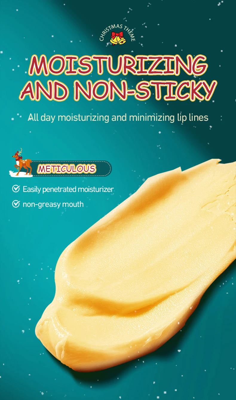 SADOER Christmas Moisturizing Lipstick Anti Cracking Hydrating Repair Nourishing Plump Lips Balm Plumper Skin Care