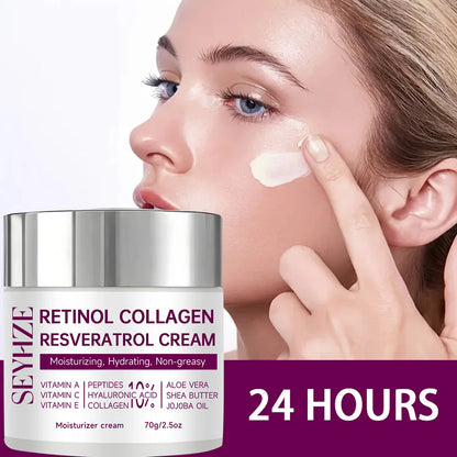 SEYHZE Retinol & Collagen Moisturizing Cream with Resveratrol HA & Niacinamide 40g/70g Day Night Anti-Aging Skin Care for Men Wo