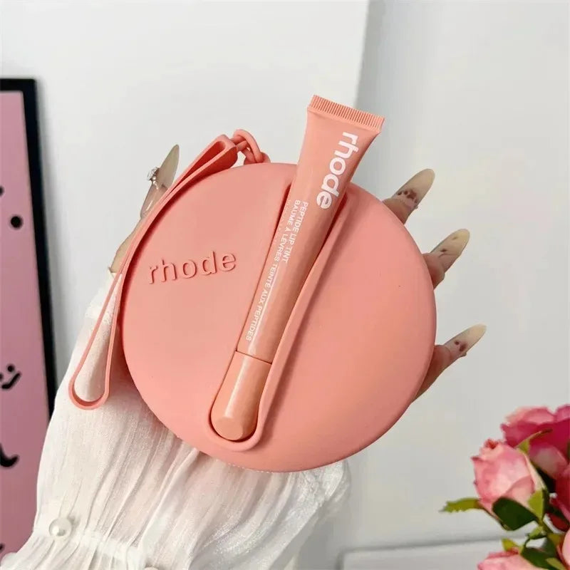 Rhod Lemontini Yellow Makeup Bag for Women Portable Travel Small Cosmetic Bags Zipper Toiletry Bag Pouch Lipsitck Storage Bags