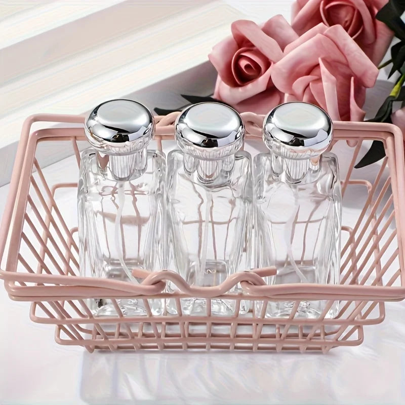 1/2/3 pieces of 30ml round glass refillable perfume spray bottles with silver lids - low oil content, featuring asimple