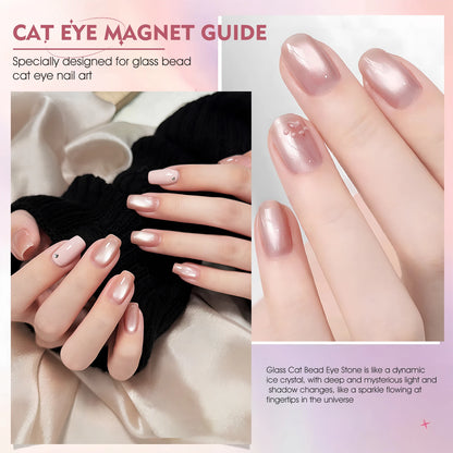 U-Shaped Magnetic Gel Polish Guide Tool Cat Eye Nail Magnet Assistant Holder Pad for Beginner DIY Manicure Magnetic Nail Art