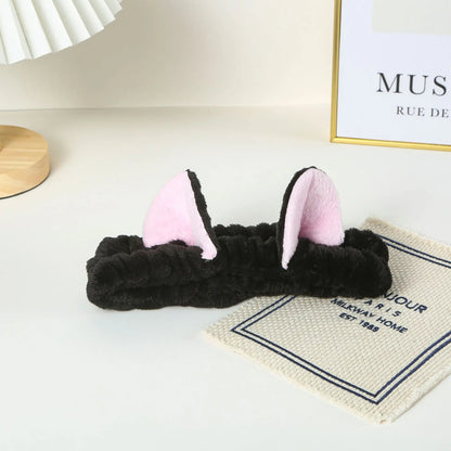 Hairband Cat Coral Plush Headband Cute Soft Hair Bow Headband Hairband Wash Hair accessories Elastic headband accessories