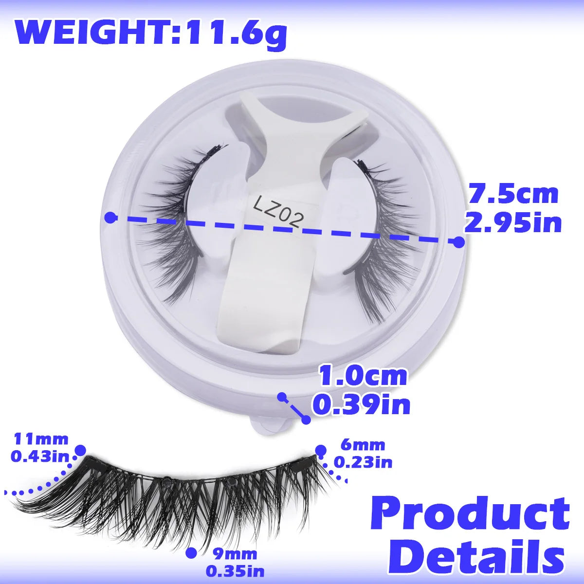 Hot Sale Magnetic Eyelashes 3D Natural False Eyelashes Handmade Faux Mink Lashes No Glue Needed Eyelashes with Magnetic Tweezers
