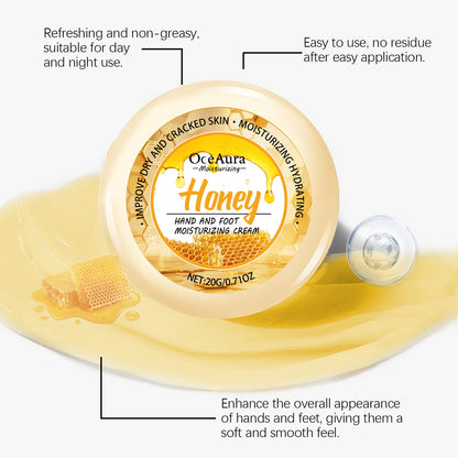 Honey Hand Foot Moisturizing Cream Nourishing Softens Cuticles Anti Dry Cracked Smooth Moisturizing Hand Foot Care Cream