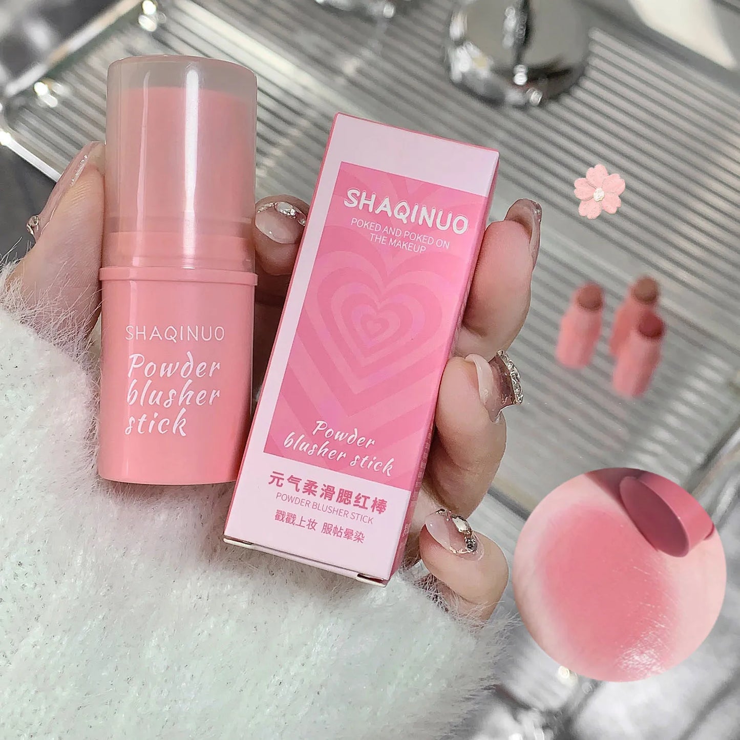 Natural Cheek Blush Stick Moisturizing Blusher Balm Blush Waterproof Sticks Peach Nourish Contour Eyeshadow Rouge Blush Makeup