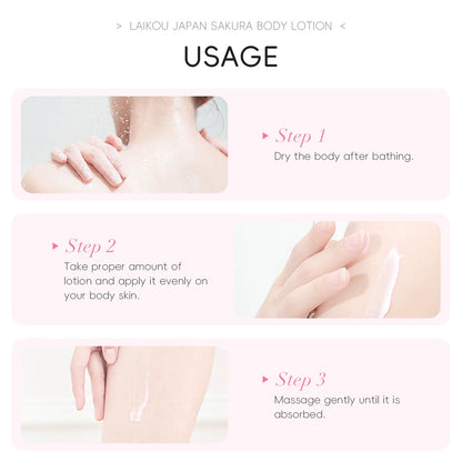 Laikou Cherry Blossom Body Lotion Moisturizing & Repairing  Winter Chapped Skin Care Moisturizing Without Greasiness 200g