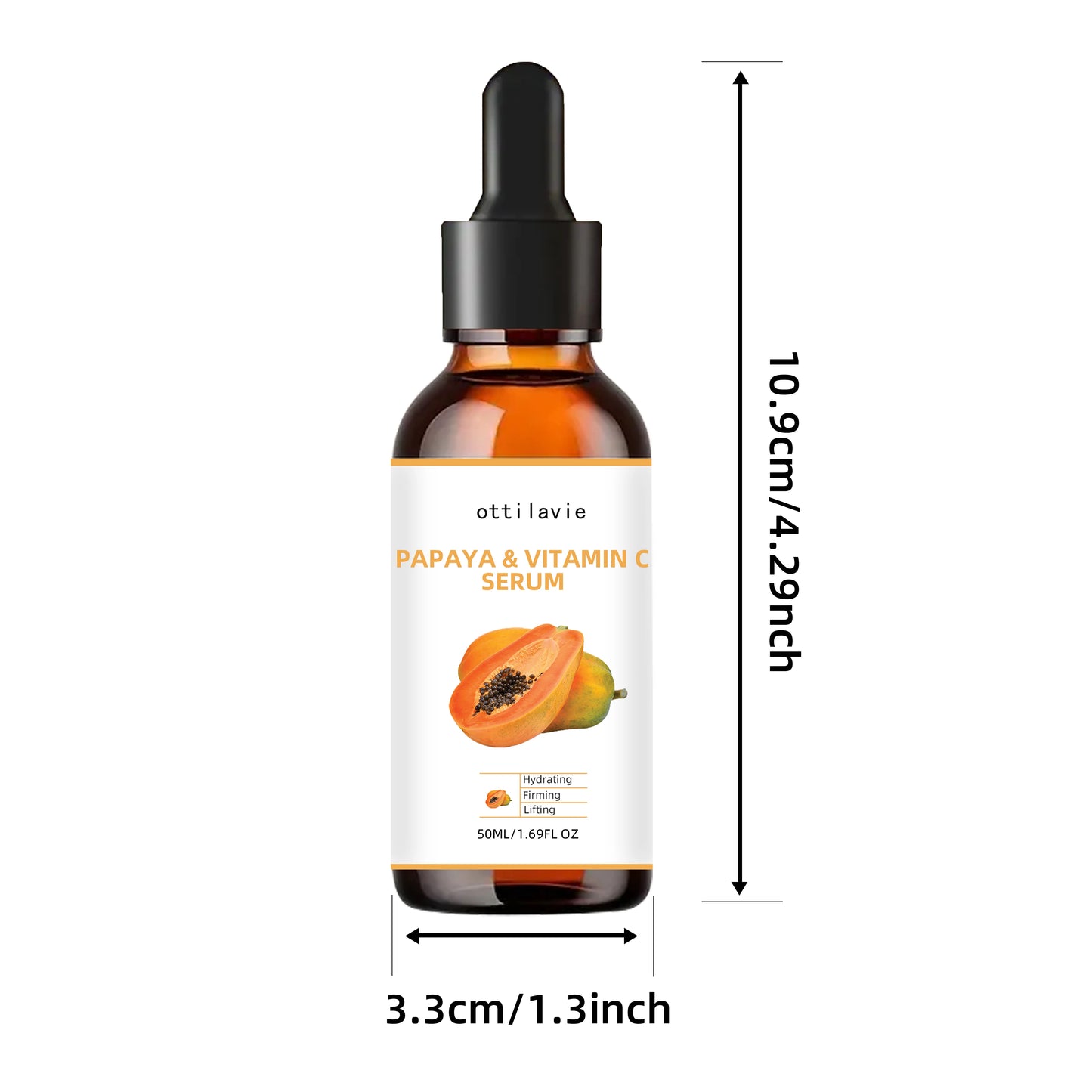 Ottilavie Papaya Vitamin C Essence is suitable for all skin types, unisex, and can be used on the face, neck, and body.