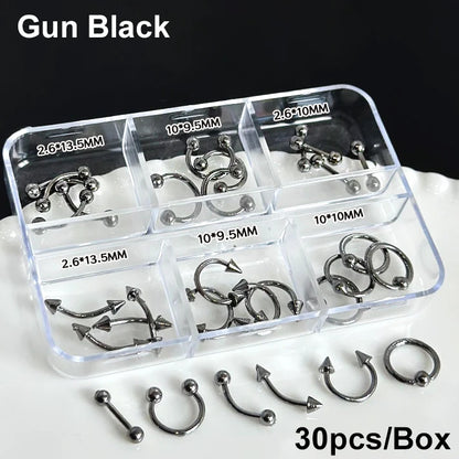 Gun Black Square Rivet Metal Round Ball Cone Alloy Fork Spoon Punk Stars Bowknot Pearl Nail Art Accessories Decorations Manicure