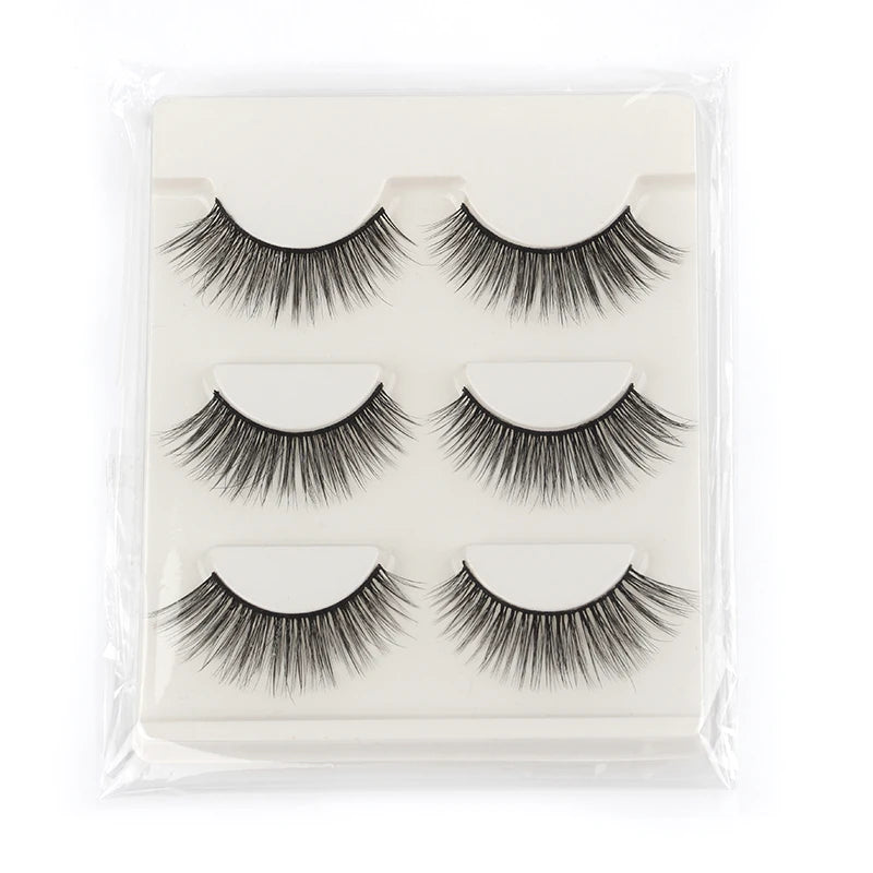 3/10 Pairs Half Lashes Cat Eyelashes Natural Long Handmade 3D Mink Lashes Makeup Tool Reusable Fake Eyelash maquillaje Faux Cils