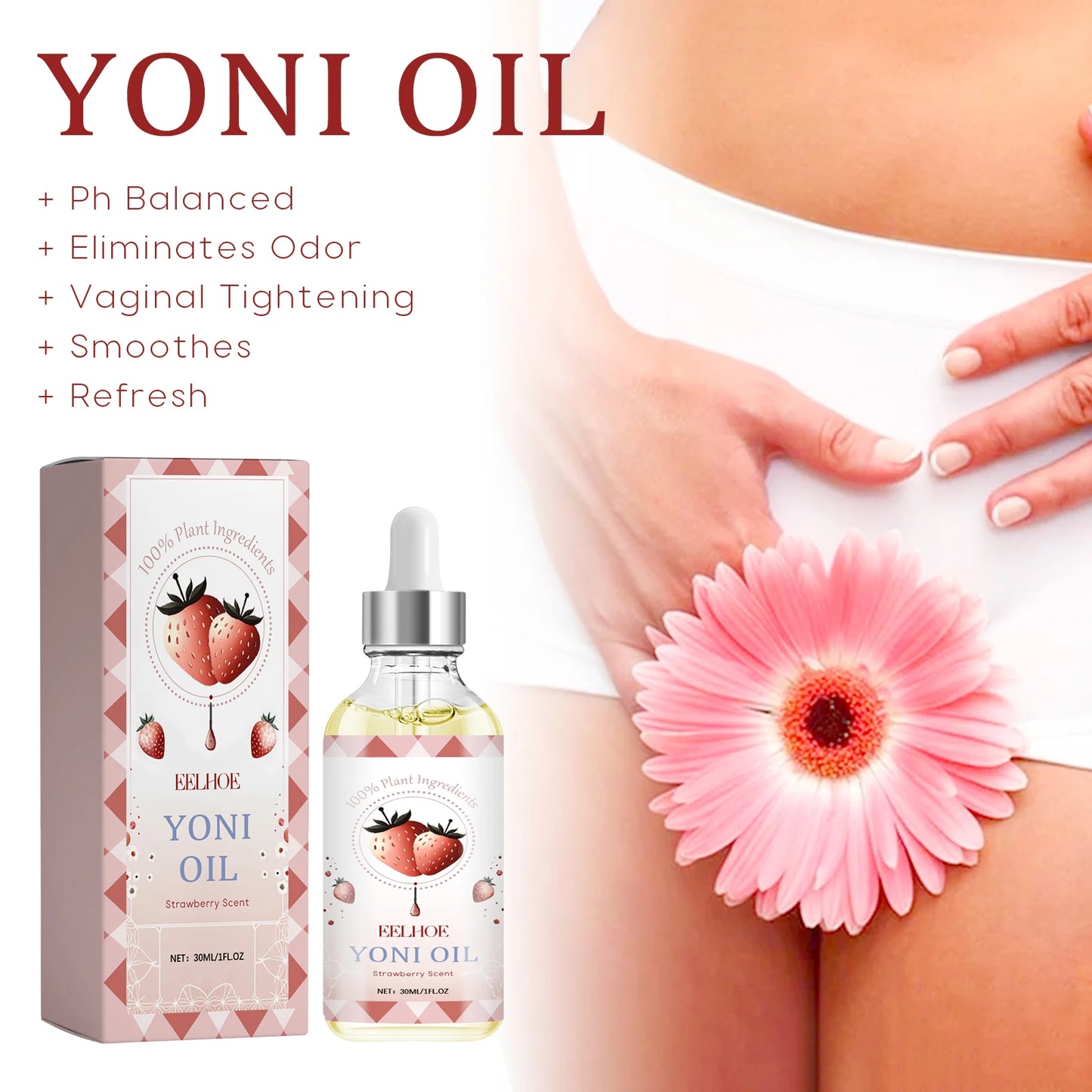 Yoni Oil Feminine Oil for Women pH Balance and Wetness Feminine Deodorant Vaginal Moisturizer Essential Oil