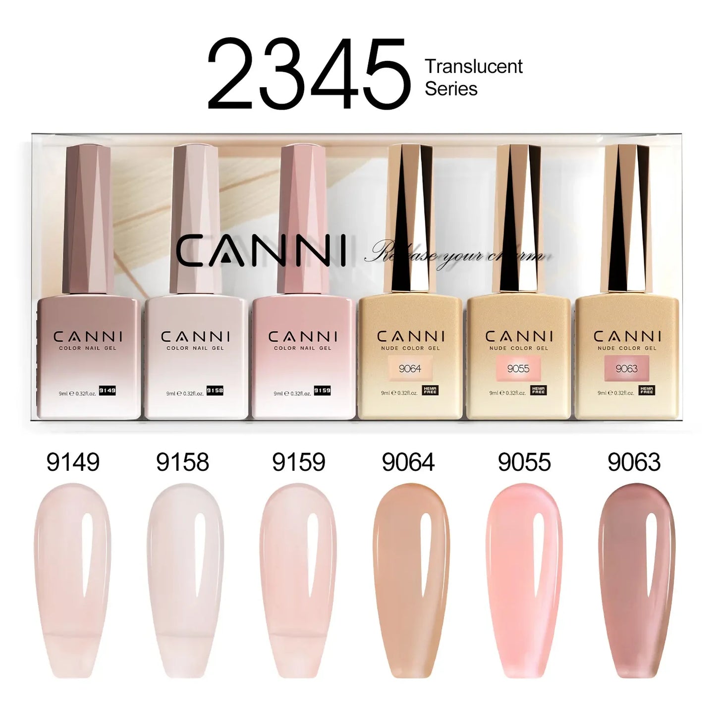 9ml CANNI TPO FREE HEMA FREE Ultra Consistency Nail Gel Polish Set Round Brush Semi Permanent Soak Off UV LED Gel Nail Kit