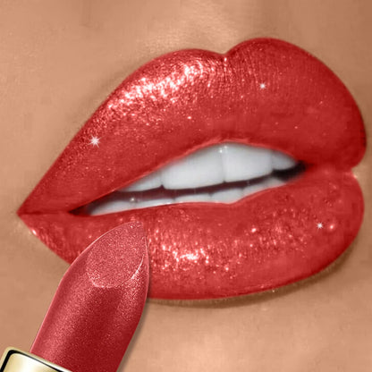 High Pigmented Shiny Lipstick,Stain Resistant,Long-Lasting,Glossy Waterproof Lipstick Shimmering Makeup Valentine'S Day Gift
