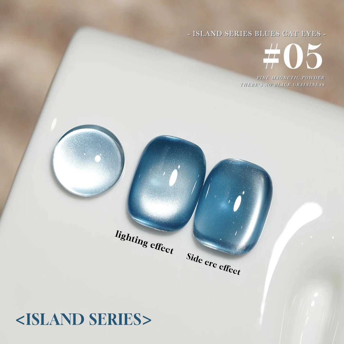 12ML 1-6PCS Summer And Autumn Island Glass Bead Magnet Cat Eye Gel Nail Polish Blue Nails Nail Art Nail Supplies