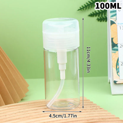 ♥100/150/200/300ml Empty Press Pump Bottle Dispenser Liquid Container Refillable Remover Cleaner Polish Makeup Manicure Tool