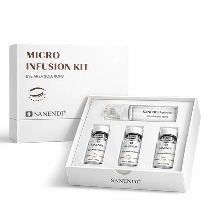 3 in 1 Micro-Infusion System for Eye & Face 0.05mm Stamp Hyaluronic Acid & Collagen Peptide Serum Firmer Home Skin Care 1Month