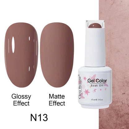 Clou Beaute 15ml Nail Gel Polish Warm Color Dark Red Brown Semi Permanent Nail Art Manicure Soak Off LED UV Varnishes Lacquer
