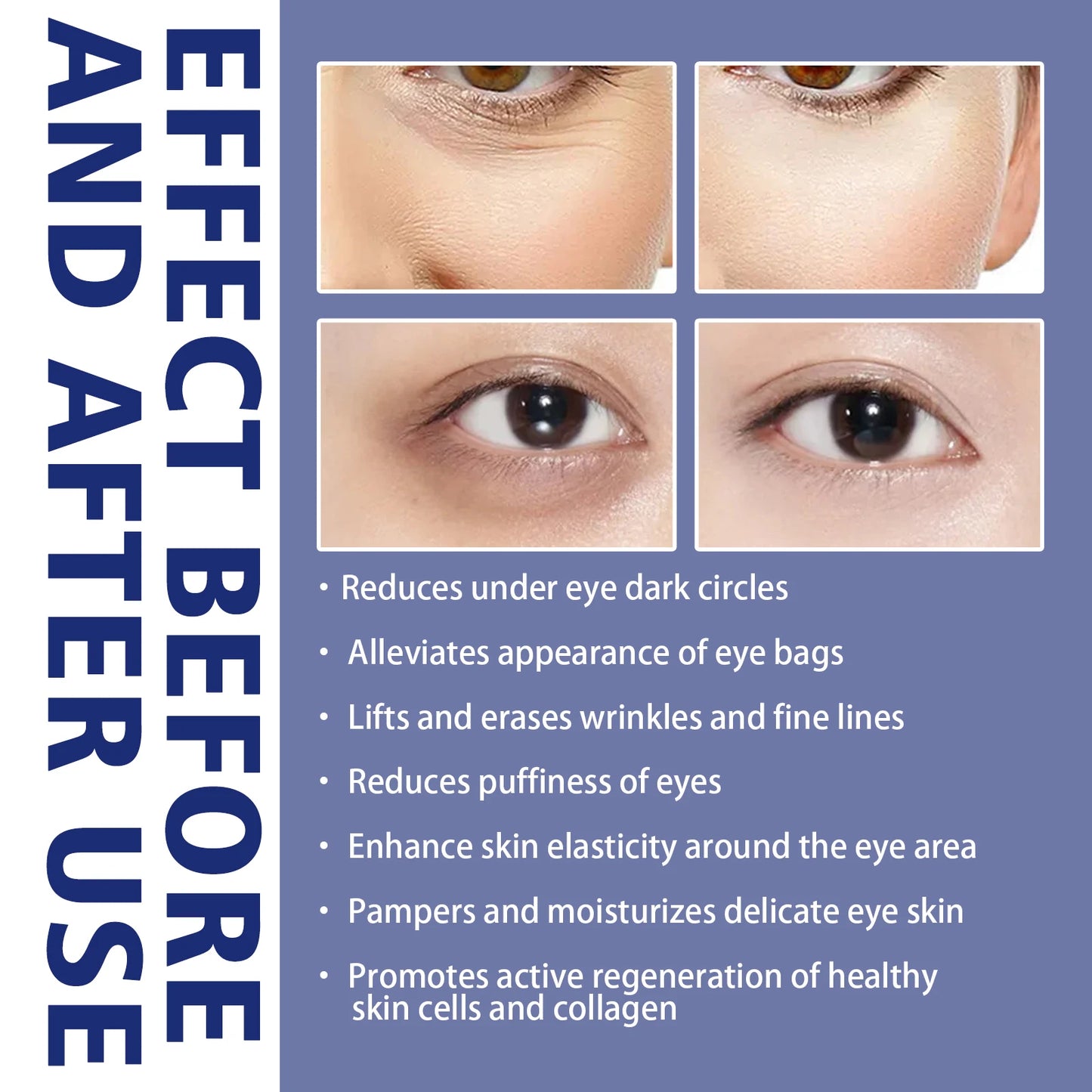 Anti Aging Eye Cream with Hyaluronic Acid Fade Fine Lines Remove Dark Circles Puffiness Moisturizing And Firming for Eye Bags