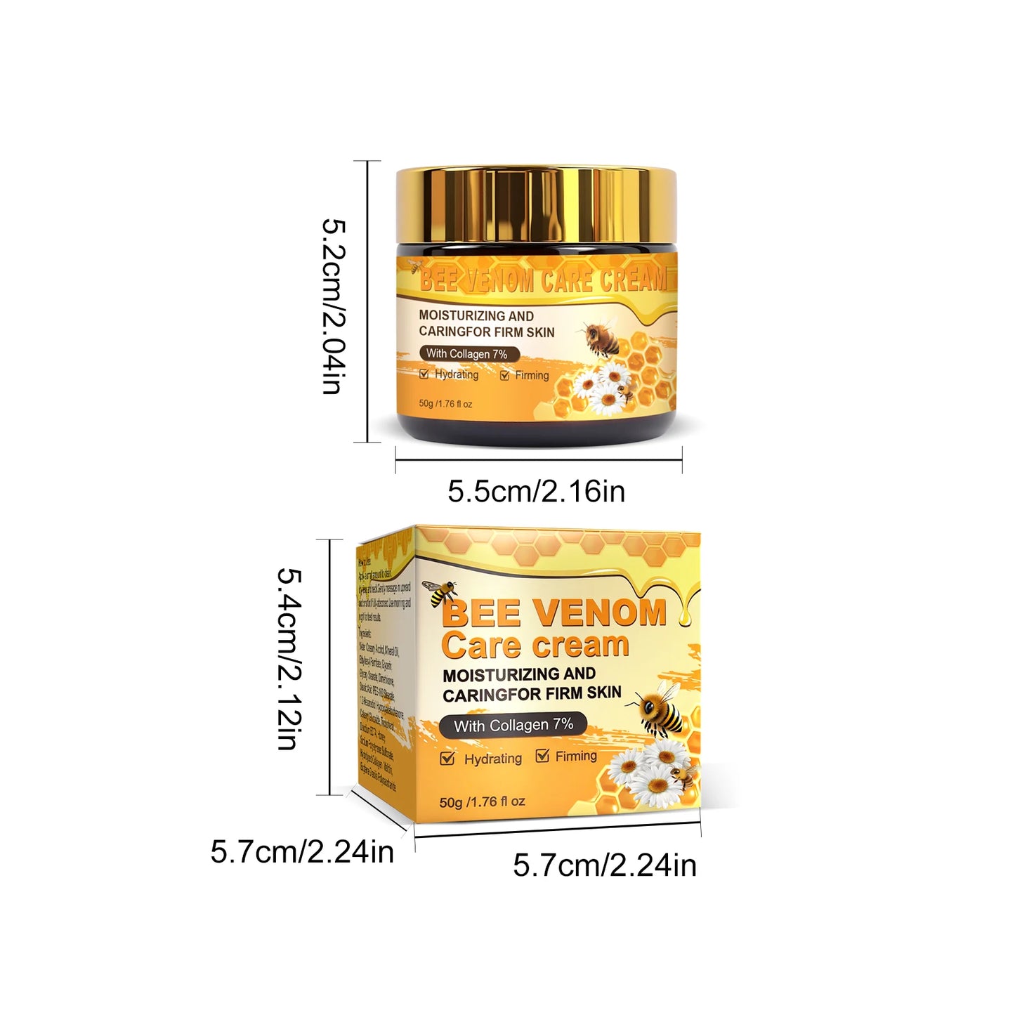 Bee Venom Skincare Cream, Propolis Moisturizing Balm for Wrinkle Removal, Hydration & Skin Tightening