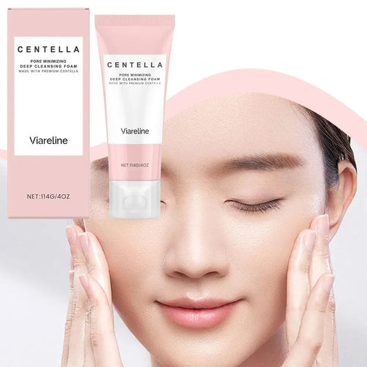 Soothing Centella Asiatica Mild Deep Cleansing Foam Cleanser - Remove Pore Oil Control Exfoliating Refresh Facial Skincare