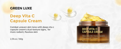 Deep Vitamin C Golden Capsule Hydrating Face Moisturizer, Antioxidant Protection, Lightweight Daily Skincare Original Korean