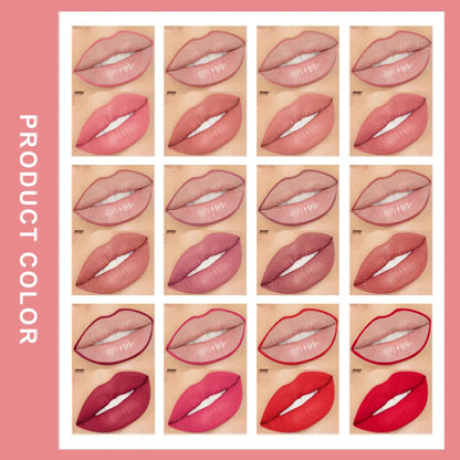 Lip Liner Lipstick Pen Waterproof Long-Lasting Contouring Lip Pencil Matte Finish Beginner Automatic Lip Liner Bean Paste Color Contouring Pen Automatic Rotating Lip Liner