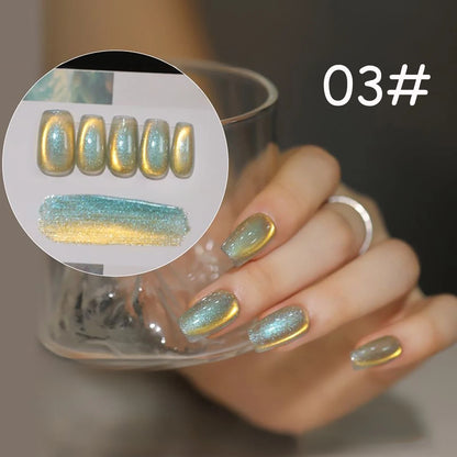 TC 1-6 Pcs Versatile Temperament Highlighting The Whitening Trend Popular And Explosive Antarctic Light Cat Eye Gel Nail Polish