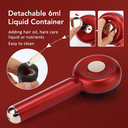 Portable Electric Head Massage Comb Essential Oil Red Light 3-gear Scalp Massage Electric Head Blood Relaxation Massage Gift