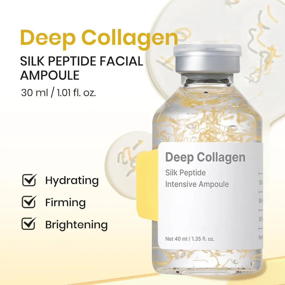 40ml Deep Collagen Peptide Ampoule - Anti-Wrinkle Brightening Moisturizing Facial Serum with Hyaluronic Acid