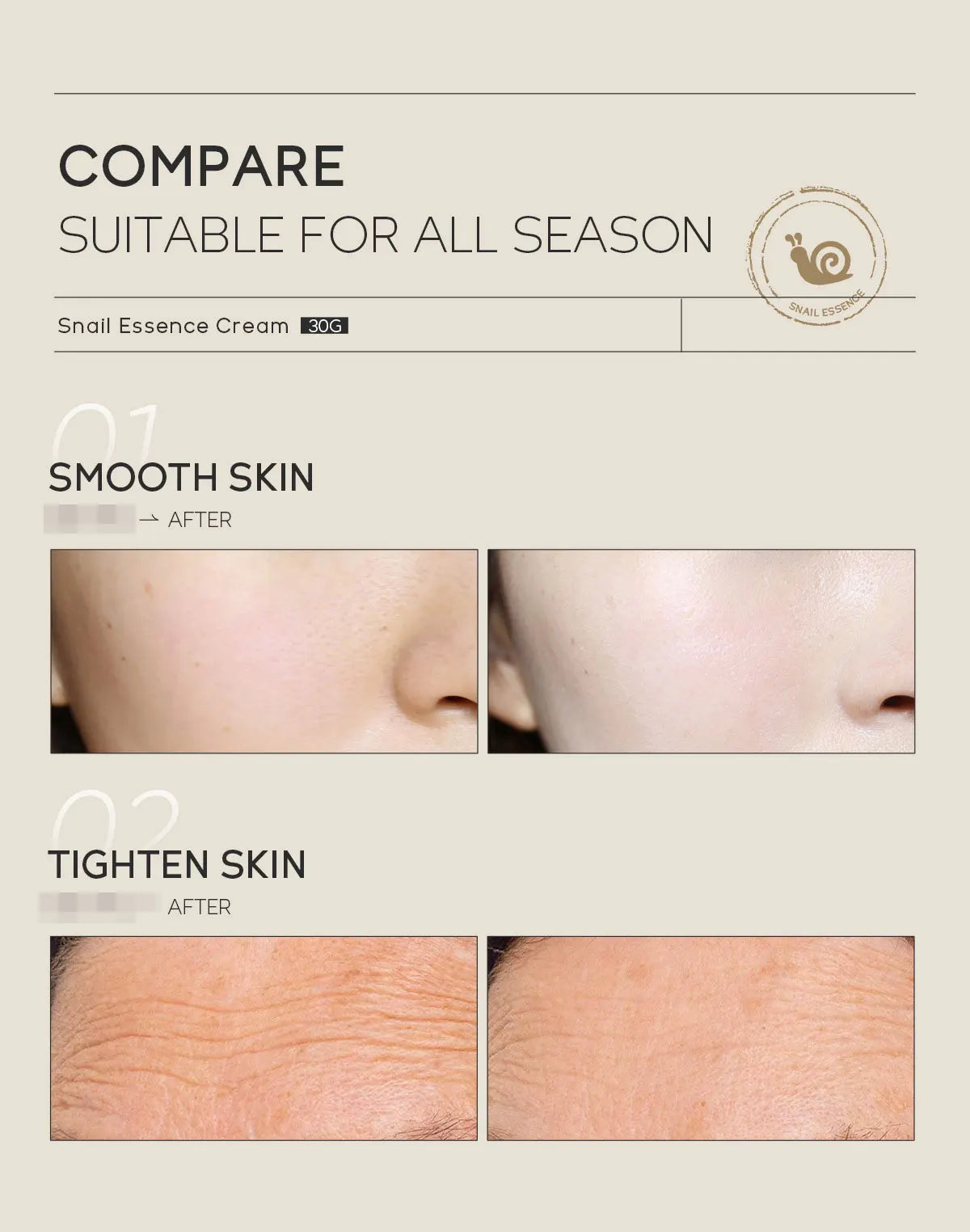 Snail Face Cream Beauty Products Anti-aging Essence Facial Wrinkles Remover Skincare Moisturizer 30g Snail Nourishing Cream