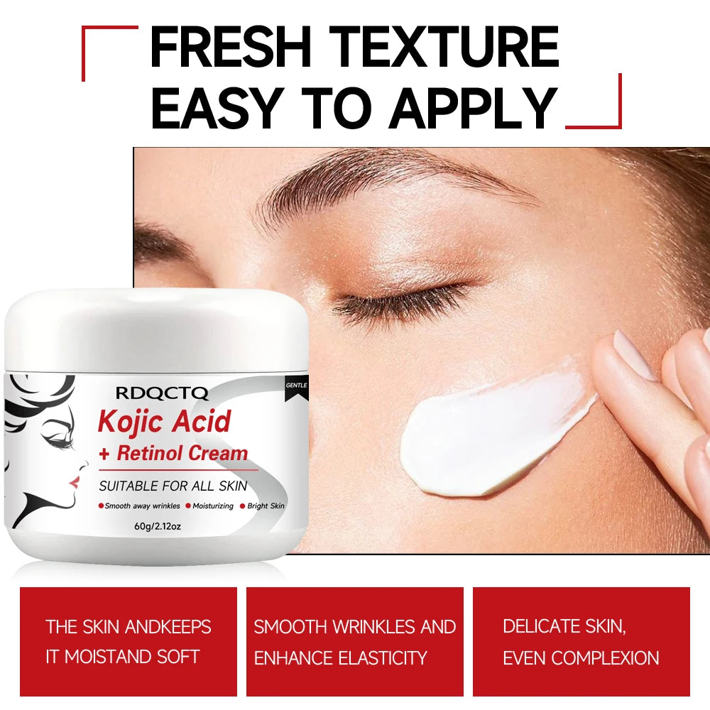 Kojic Acid & Retinol Face Cream: Gentle Hydration for Smooth, Radiant Skin – Daily Moisturizer for All Skin Types 30/60g