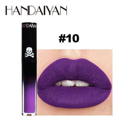 New Black Velvet Lipsticks Halloween Dark Matte Lip Gloss Set Moisturizing Lasting Waterproof No Fade Sexy Red Liquid Lipsticks