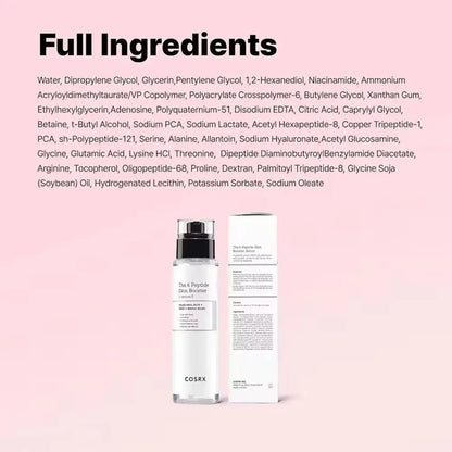 COSRX The 6 Peptide Booster 150ml Firming Brightening Face Essence Niacinamide Hyaluronic Acid All Skin Types Care