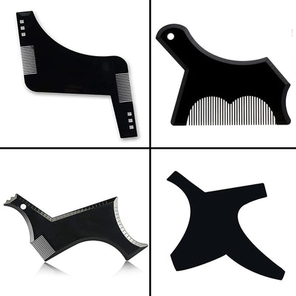 Men's All-in-One Beard Styling Comb - Creative Beard Stencil and Shaping Template Tools for Perfectly Groomed Facial Hair