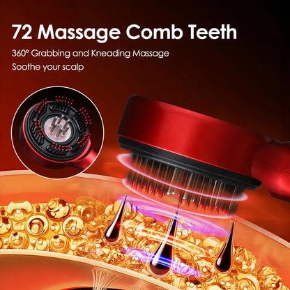 Electric Head Massager Hair Growth Comb Scalp Relax Massager LED Light Therapy Anti Hair Loss Scalp Brush Liquid Oil Applicator