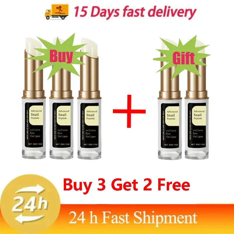 Snail Eye Cream Stick Collagen Fade Fine Lines Wrinkle Lightening Dark Circles Firming Eye Bags Puffiness Moisturizing Eye Cream